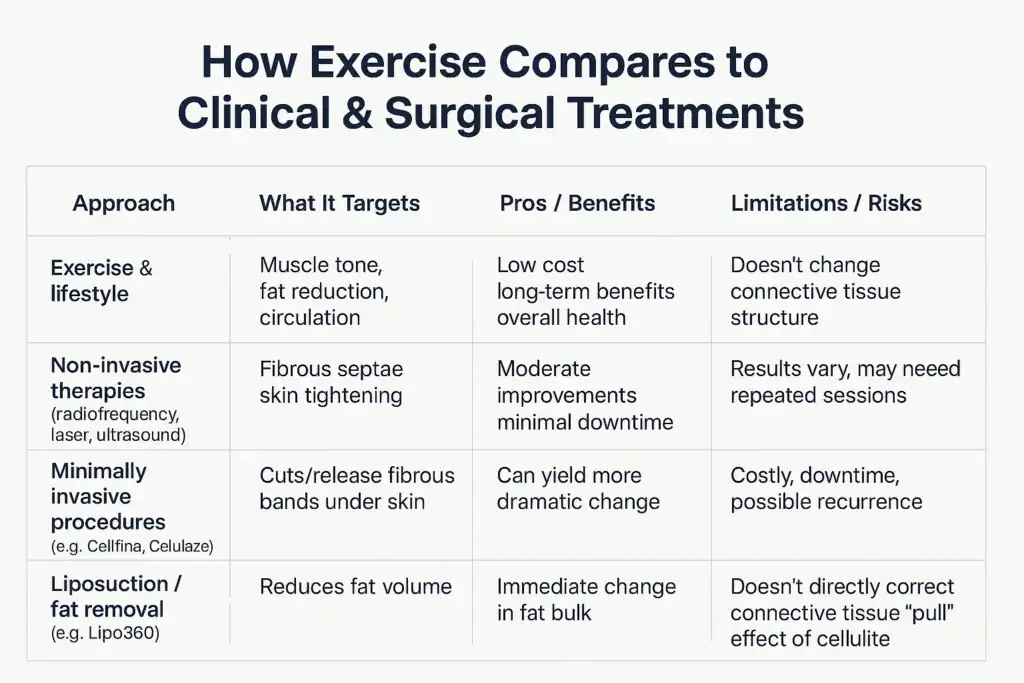 Sculpting Your Bum: Can Toning Exercises Really Reduce Cellulite? 2 How exercise compares to treatments from Lipo 360 Wellingborough
