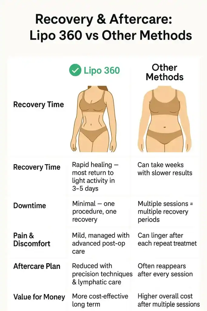 Recovery and Aftercare for Fat-Dissolving Surgery 2 Table to show fat dissolving injection aftercare Wellingborough