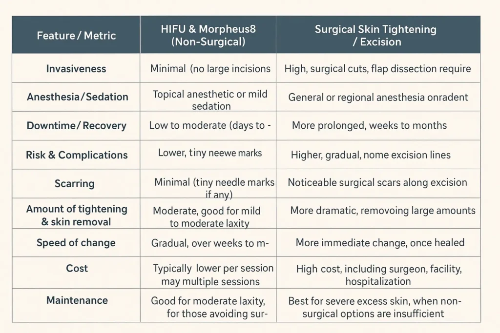 The Science of Skin Tightening 2 Table of skin tightening Wellingborough benefits compared to surgical options