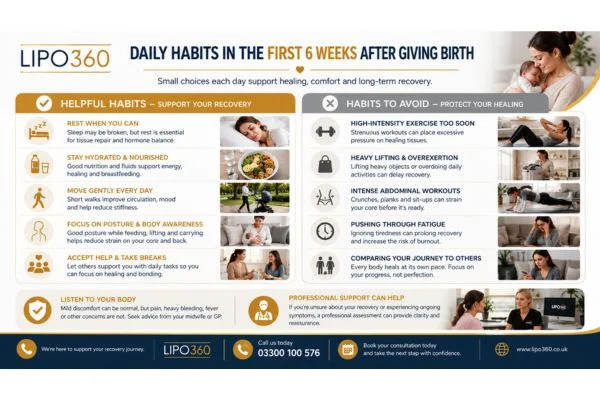 What to Do (and Avoid) in the First 6 Weeks After Giving Birth To Avoid Diastasis Recti 3 First 6 Weeks After Giving Birth To Avoid Diastasis Recti Wellingborough : Daily Habits in the First 6 Weeks After Giving Birth