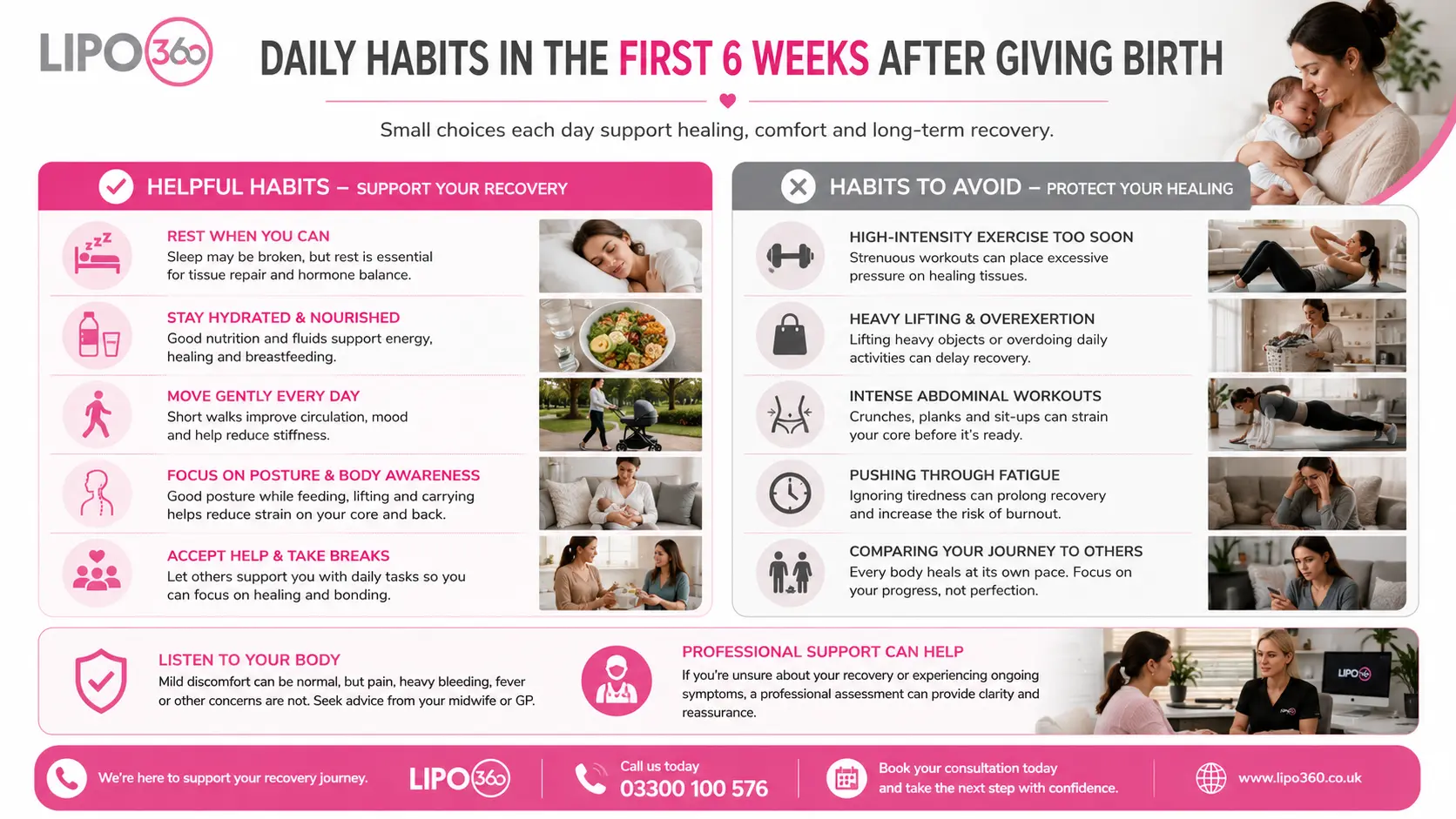 What to Do (and Avoid) in the First 6 Weeks After Giving Birth To Avoid Diastasis Recti 3 First 6 Weeks After Giving Birth To Avoid Diastasis Recti Wellingborough : Daily Habits in the First 6 Weeks After Giving Birth